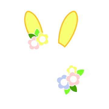Happy Easter monogram Bunny ears