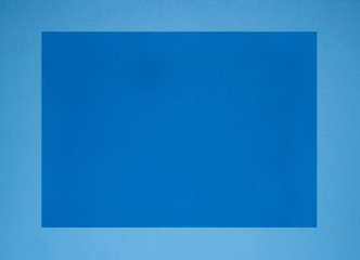 Fototapeta premium Two tone blue frame background for your design, watercolor drawing paper sheets, abstract monochrome colors rectangle template.