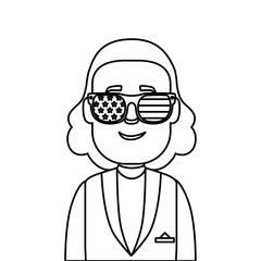 Isolated usa president man with glasses vector design