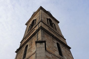 Fototapeta na wymiar Eglise catholique Saint Didier dans le village de Saint Didier sur Chalaronne - Département de l'Ain - Région Rhône Alpes - France