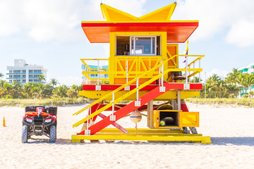 Iconic Lifeguard Tower in Miami Beach.