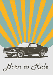 Vector vintage retro car print cover design - 315722656