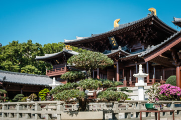 The Chi Lin Nunnery, a large Buddhist temple in Hong Kong