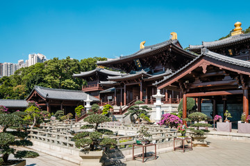 The Chi Lin Nunnery, a large Buddhist temple in Hong Kong