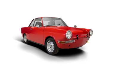 Classic German car isolated on white
