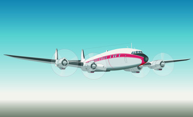 Super Constellation Vintage Propliner in flight