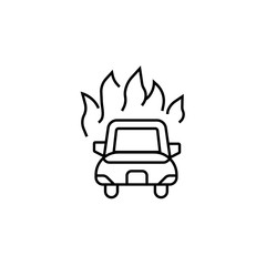 riot, strike, fire, car, protest line icon. Elements of protests illustration icons. Signs, symbols can be used for web, logo, mobile app, UI, UX