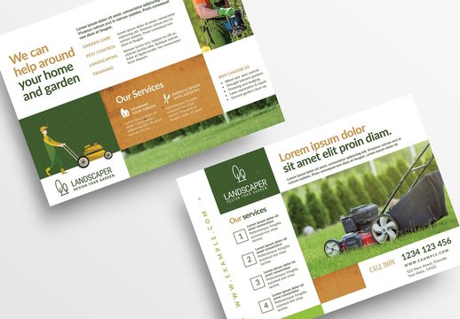 Flyer Layout with Gardening Illustration Elements