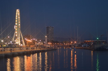 Fototapeta na wymiar Ruota panoramica e porto