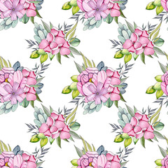 Watercolor Hand drawn Floral Seamless Pattern