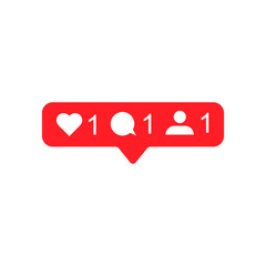 Fototapeta premium Social media notification flat icons.Like, comment, follow icons.Chat bubble.