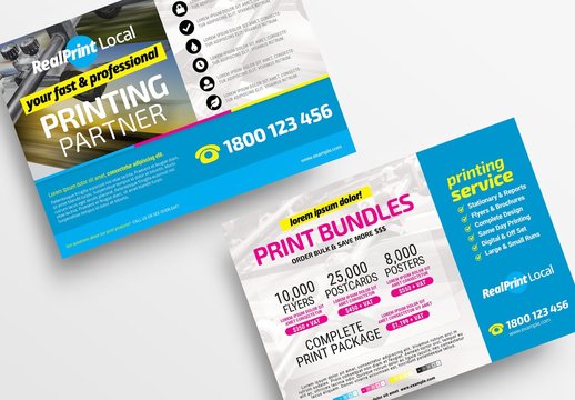 Flyer Layout with CMYK Color Accents