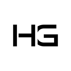 letter HG Logo Design Linked Vector Template With Black. Initial HG Vector Illustration