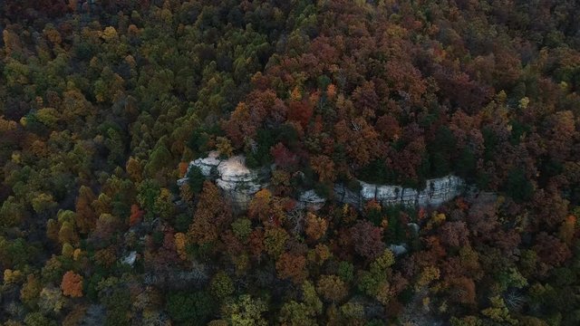 Tilt down aerial, Berea Pinnacles in autumn