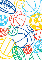 Vector sport colorful cover illustration with ball - 315732200