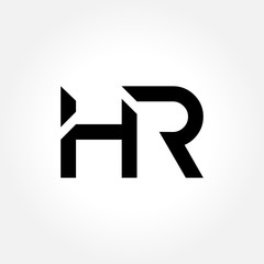Fototapeta premium letter HR Logo Design Linked Vector Template With Black. Initial HR Vector Illustration
