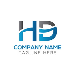 letter HD Logo Design Linked Vector Template With Blue And Black. Initial HD Vector Illustration