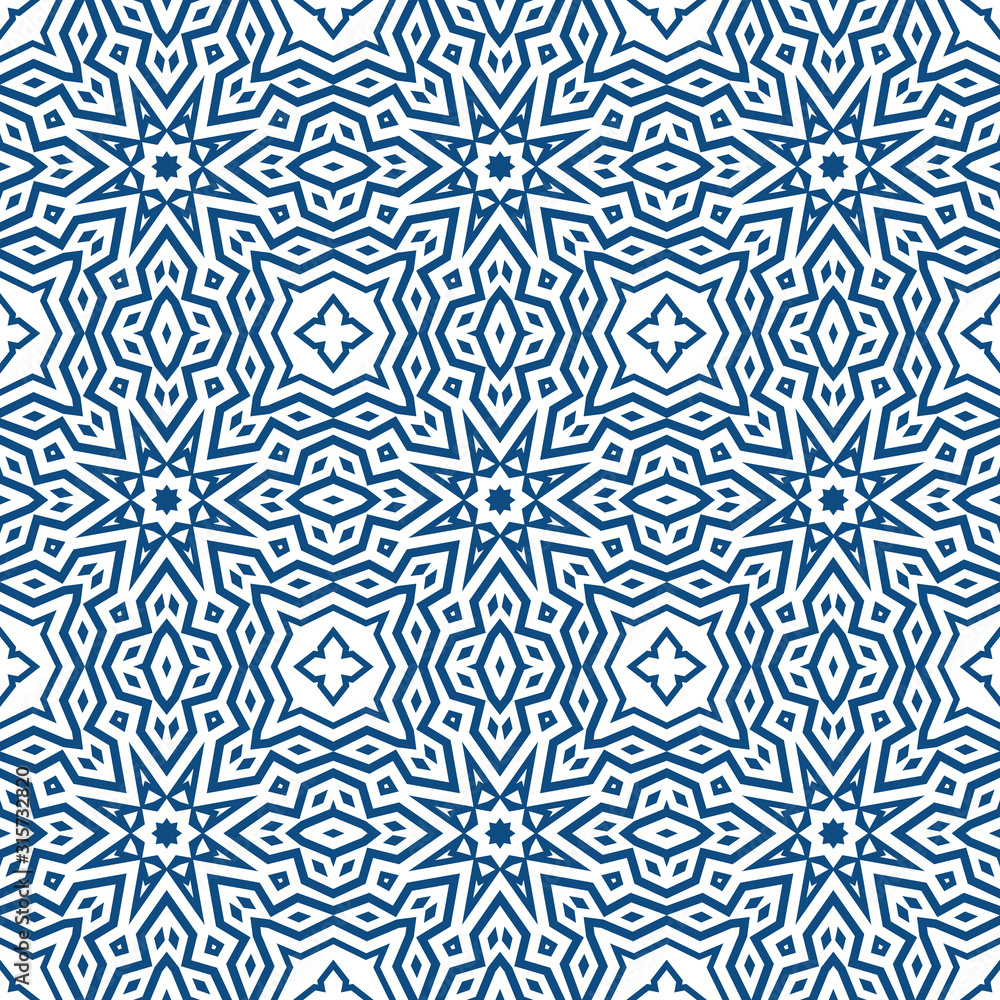 Poster abstract seamless geometric pattern. some forms smoothly transform into other forms. kaleidoscope of