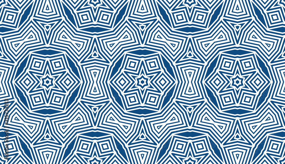Poster abstract seamless geometric pattern. some forms smoothly transform into other forms. kaleidoscope of