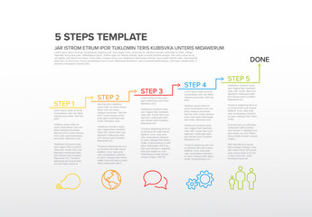 Five steps sequence template infographic