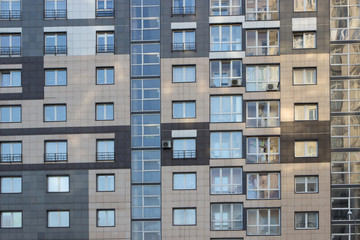 Fototapeta na wymiar Modern typical residential high-rise buildings. New buildings.