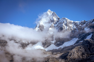 Moutain Taulliraju in Park Huascaran Peru