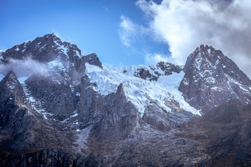 Moutain Taulliraju in Park Huascaran Peru