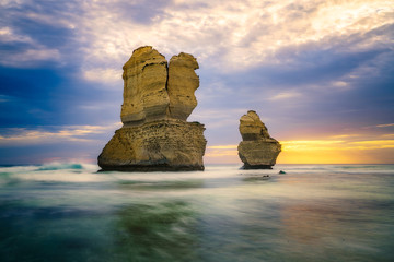 gibson steps  at sunset, twelve apostles, great ocean road in victoria, australia