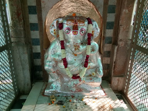 Statue of ancient Ganesha in Osian village of Rajasthan, India