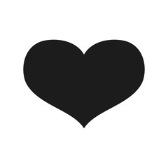 Vector icon of heart isolated on white background. Symbol of love. Simple illustration for Valentine' Day or web design. Flat, cartoon style