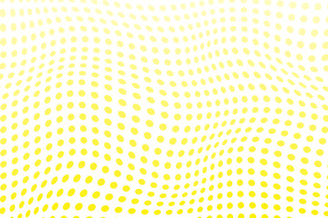 Trendy wavy background soft color transition. Vector illustration of polka dots pattern with optical illusion