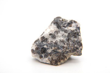 macro shooting of natural mineral rock specimen - Sphalerite stone on white marble background from...
