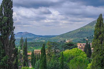 Fototapeta na wymiar Panorama of the Roman surroundings on a nice clear day