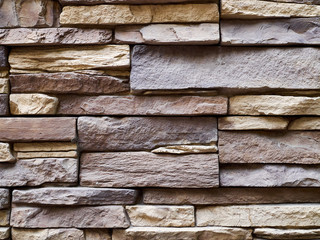 Close-up wall of stone slabs and blocks