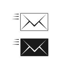 Black and white envelopes, icon.