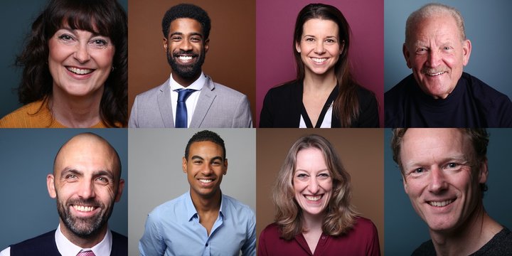 Different Portraits Of People In Front Of A Background