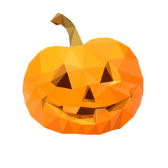 Halloween Pumpkin, funny Jack O'Lantern on white background