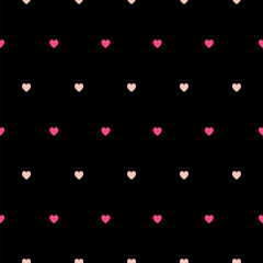 Black background with little colored hearts, simple vector for your love design