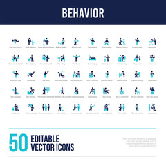 50 behavior concept filled icons