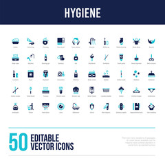 50 hygiene concept filled icons