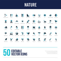 50 nature concept filled icons