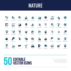 50 nature concept filled icons