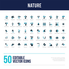 50 nature concept filled icons