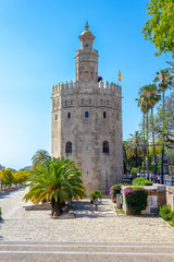 Fototapeta na wymiar Torre del Oro (Goldturm) in Sevilla, Spanien