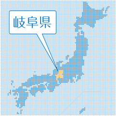 Fototapete ドット描写の日本地図のイラスト 鹿児島県 47都道府県別データ グラフィック素材 Globeds