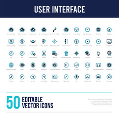 50 user interface concept filled icons