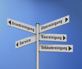 Wegweiser, Angebotspalette, Reinigungservice