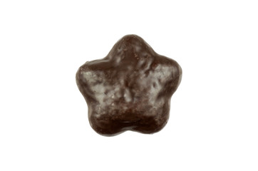 Chocolate star, isolated on white