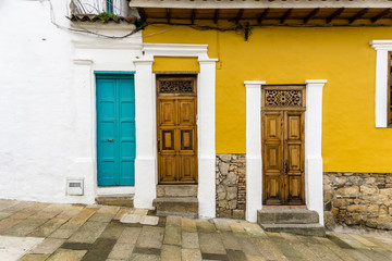 Wooden Doors in La Candelaria, Bogota, Colombia.