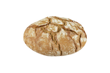 Round freshly baked rustic rye round bread